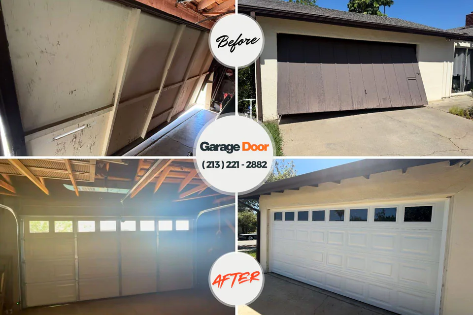 Before and after: garage door repair Zelienople, PA